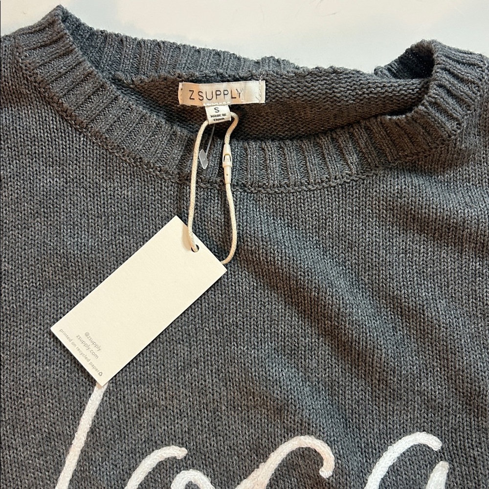 NWT (size small) Z SUPPLY Loreign Slogan Sweater - Picture 7 of 8